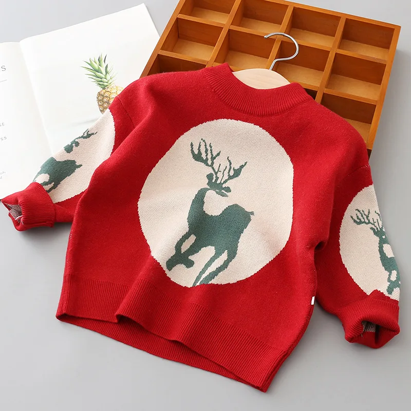 2018 Детская осень-зима олень Рождественский свитер унисекс для осень мальчиков и