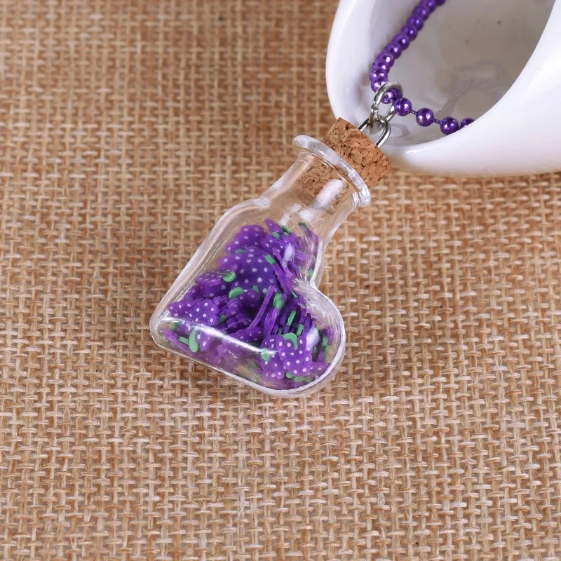 2017 креативное фруктовое ожерелье Хрустальное стекло в форме сердца бутылки