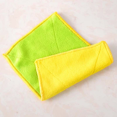 Green and Yellow 1 шт большой размер микрофибра ткань для уборки супер абсорбент домашние кухонные полотенца протирание тряпки для чистки посуды - Цвет: Green and Yellow