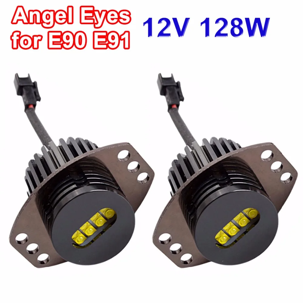 flytop 2 PCS(1 Set) 2*64W 128W car-styling LED Marker Angel Eyes 7000K XENON White for BMW E90 E91 FREE SHIPPING | Автомобили и