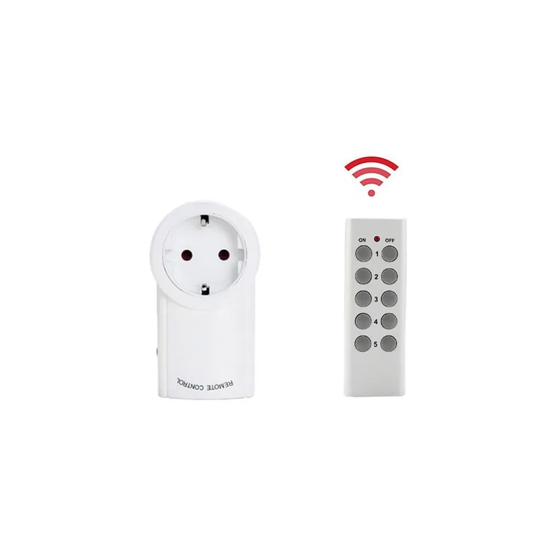 1 remote 1 socket Штепсельная Вилка европейского стандарта, беспроводной пульт дистанционного управления, розетка, светильник, розетка, пульт дистанционного управления, штепсельная вилка европейского стандарта, новейшая - Цвет: 1 remote 1 socket