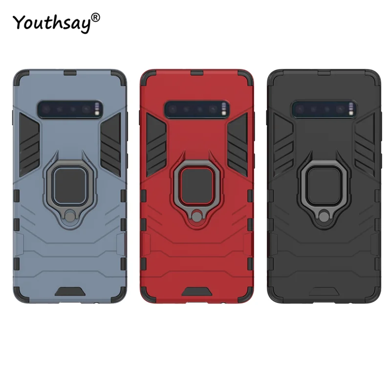 

For Samsung Galaxy S10 Plus Case Magnetic Finger Ring Kickstand Hard Case For Galaxy S10 Plus Cover For Samsung S10 Plus Fundas