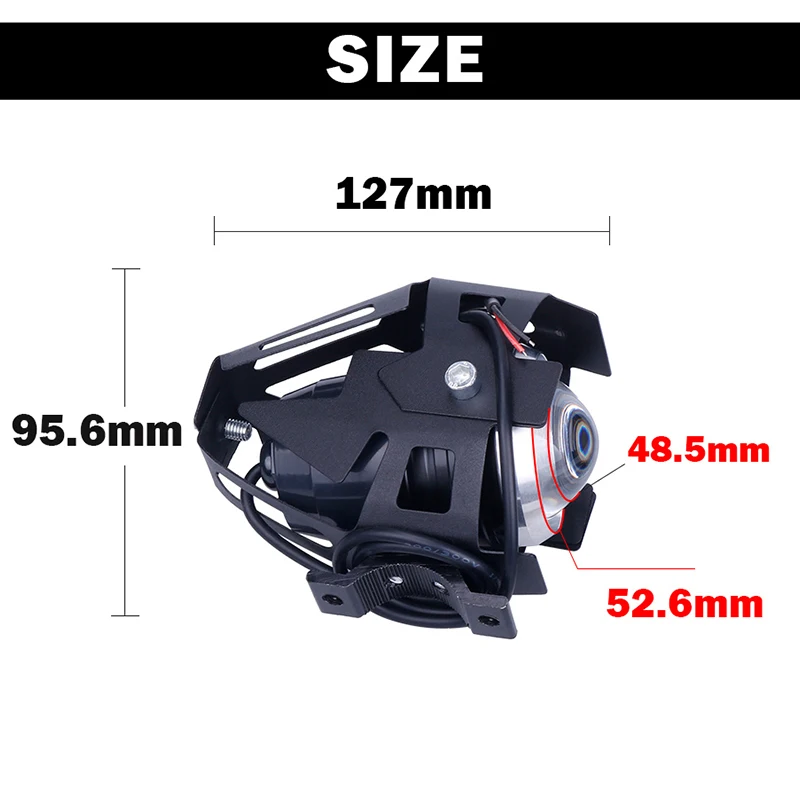 Motorcycle Headlight Motorbike Upper Low Beam Flash Motos 125W U5 LED Waterproof 12V spotlight Driving car Fog Spot Head Light |