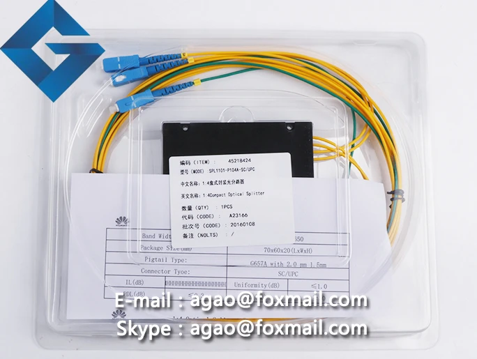 SC UPC 1X4 PLC одномодовый волоконно-оптический сплиттер FTTH 1x4 оптический