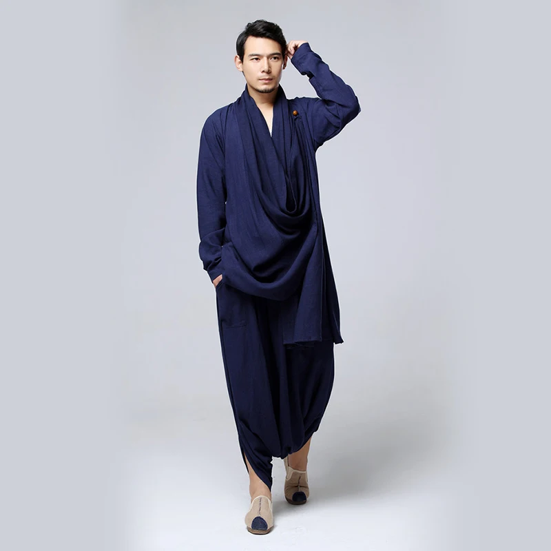 Буддийская медитация мужская одежда Традиционный китайский комплект кунг фу