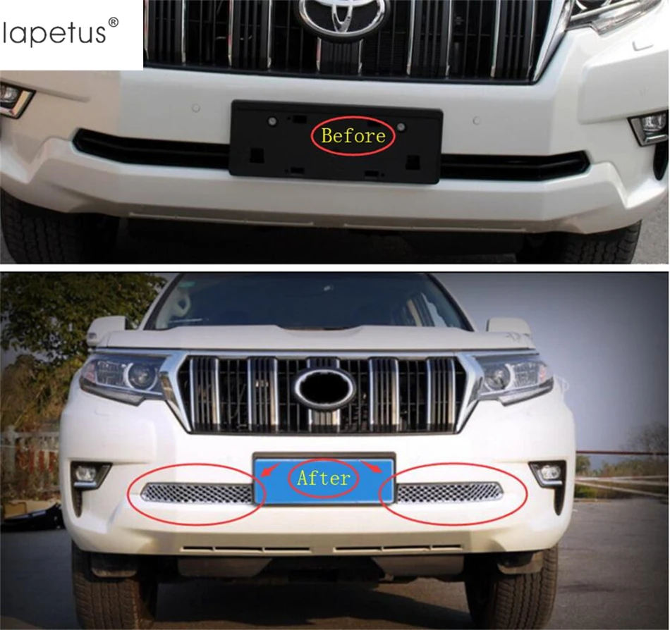 Аксессуары Lapetus для Toyota Land Cruiser Prado FJ150 2018 2020 Передняя лицевая сторона ниже решетка