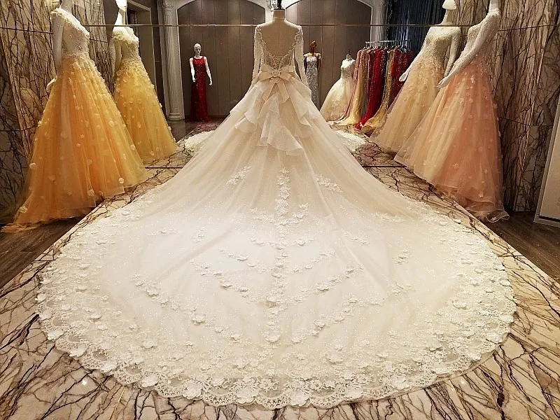 Backlake Robe de mariage 2018 кружевное бальное платье длиной до пола кружевные свадебные
