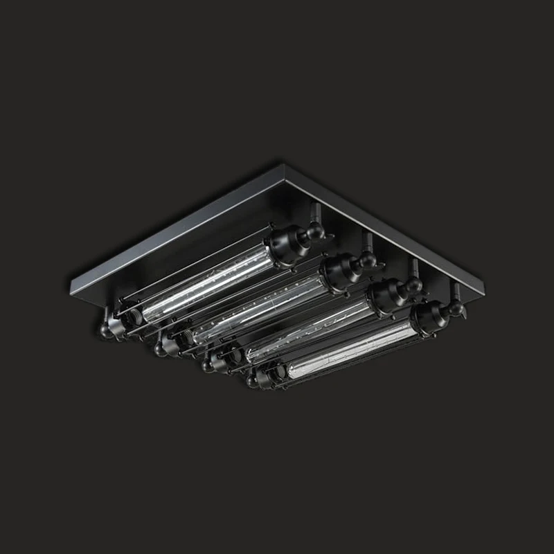 Винтажный потолочный светильник в стиле ретро 4 лампы Эдисона металлический