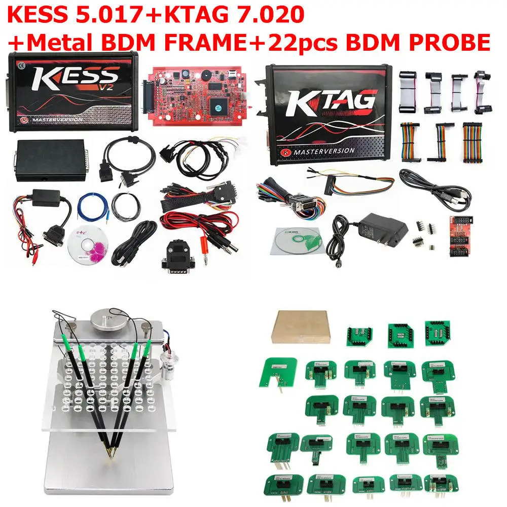 2K 22PCS METAL BDM Kess V5.017 KTAG V7.020 OBD2 набор для настройки менеджера Ktag BDM100 ECU программист FGTECH Galletto 4 V54 bdm Рамка с адаптером 22 шт - Цвет: 2K 22PCS METAL BDM