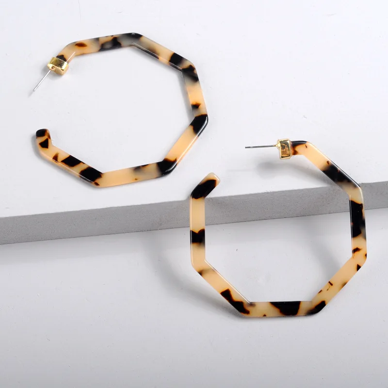 

Leopard Earings Big Acrylic Hoop Earrings for Women Boho Earring 2018 Fashion Jewelry Aretes Brincos Orecchini Brinco Oorbellen