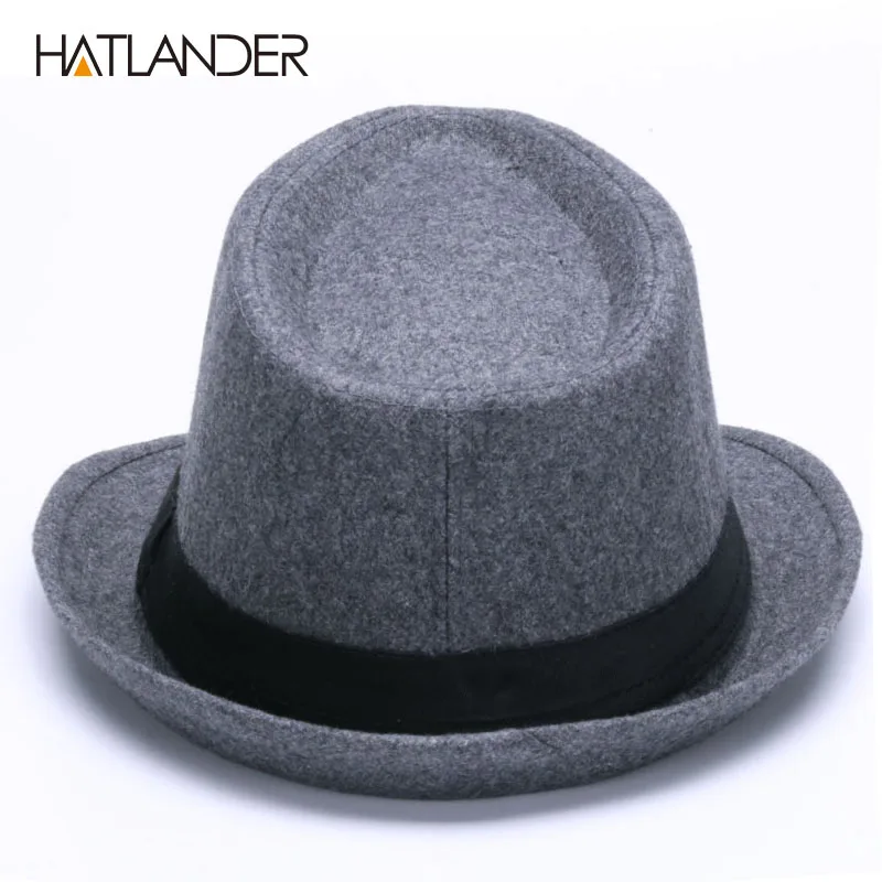 Фото Шляпа-федора для мужчин и женщин HATLANDER, Классическая однотонная фетровая шляпа для мужчин и женщин, шерстяная шляпа для джаза и церкви, зимня... №5