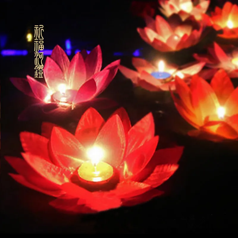 CLAITE 5 шт. цветная водяная лампа в форме лотоса плавающая цветка желая свеча