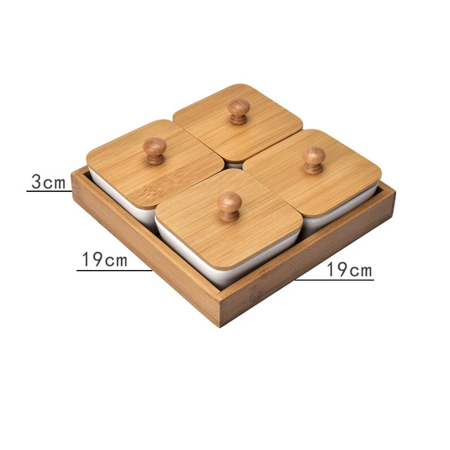 Креативный прямоугольный Керамика Bamboo сухая фруктовый коробочка, мыльница трансформирующаяся решетками коробка конфет сухофрукты закуски десерт Чай лоток - Цвет: 4