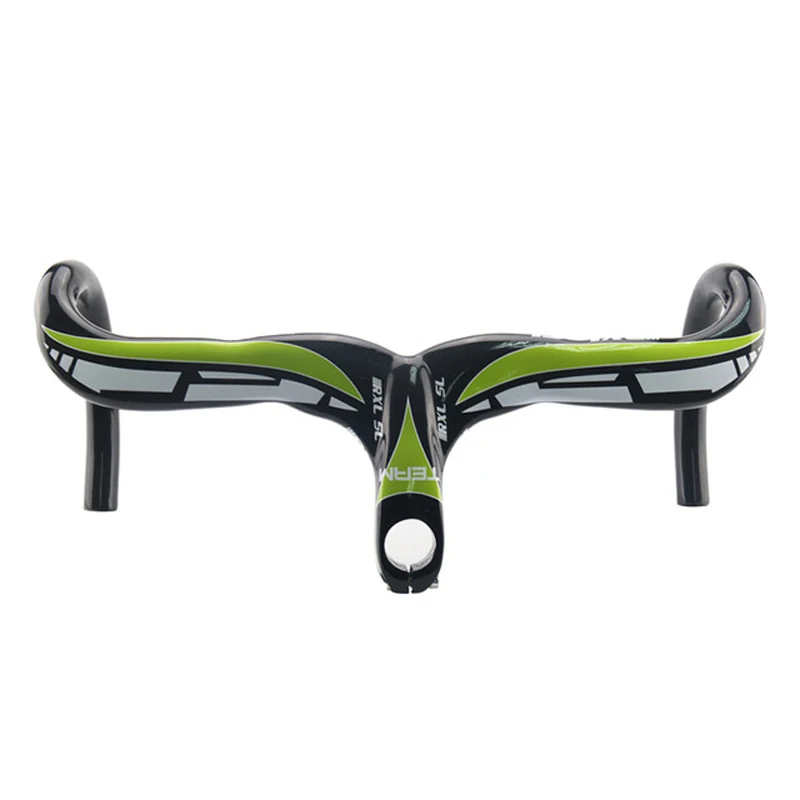Велосипедный дорожный интегрированный руль RXL SL с выносом из карбона 3K глянцевый с загибом вниз 2019 года.