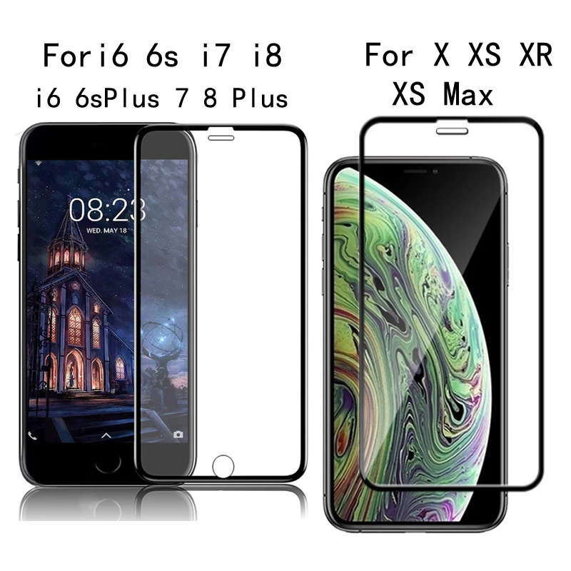 Защитное 3d-стекло с полным покрытием для iPhone 6 6s 7 8 Plus X flim XS Max XR защита экрана