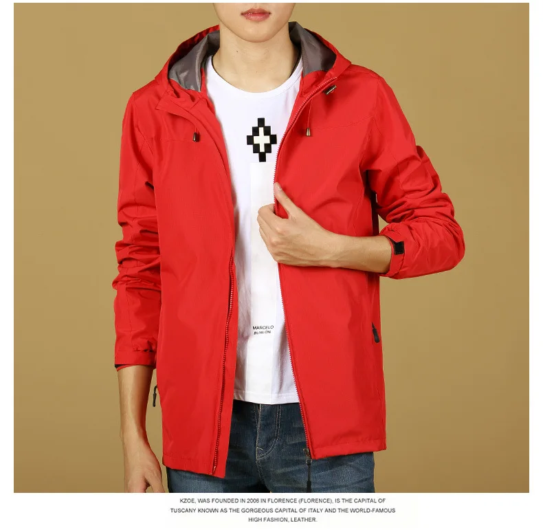 Custom Logo Design Printed Men's Hoodies Waterproof Slim Fit Hooded Autumn Sweatshirt Jacket Long Sleeve Custom Coat S-3XL