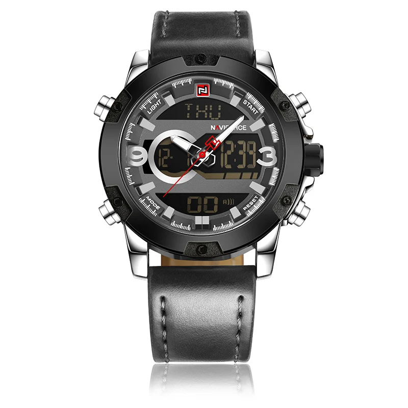 Мужские часы от бренда NAVIFORCE, мужские спортивные часы, мужские кварцевые часы, мужские повседневные военные водонепроницаемые наручные часы, relogio masculino - Цвет: Gray