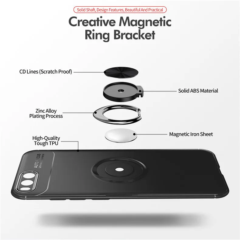 Чехол для Xiaomi mi 6 для Xiao mi 6 бизнес с кольцом для пальцев магнетизм держатель телефона задняя чехол для Xiaomi mi6 Coque 5,15 дюймов
