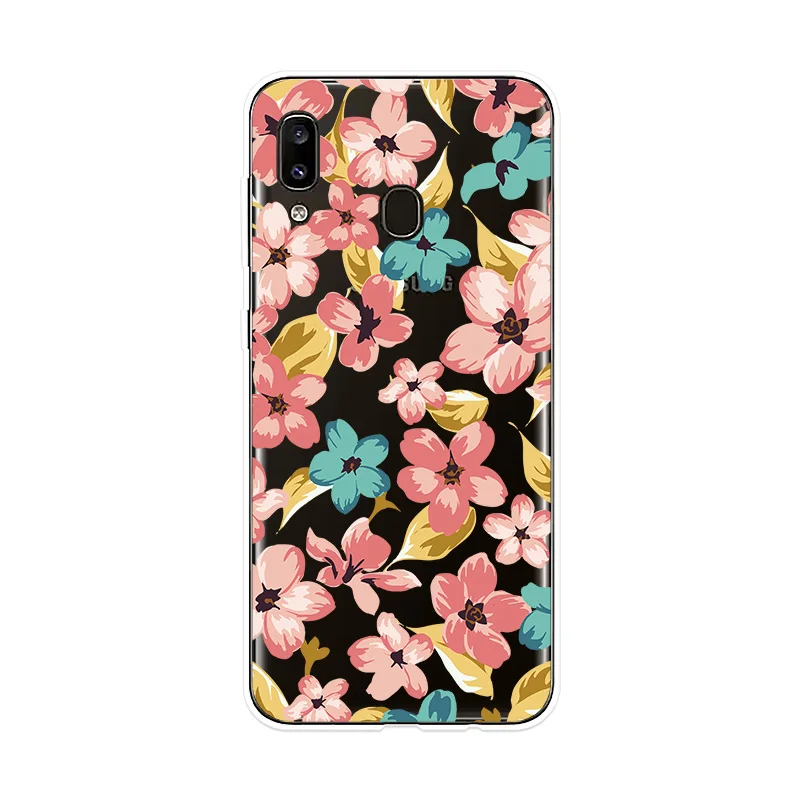 Чехол для телефона Samsung Galaxy A10 A20 A20e A30 A40 A50 A60 A70 A80 A90 прозрачный чехол с цветами M10 M20