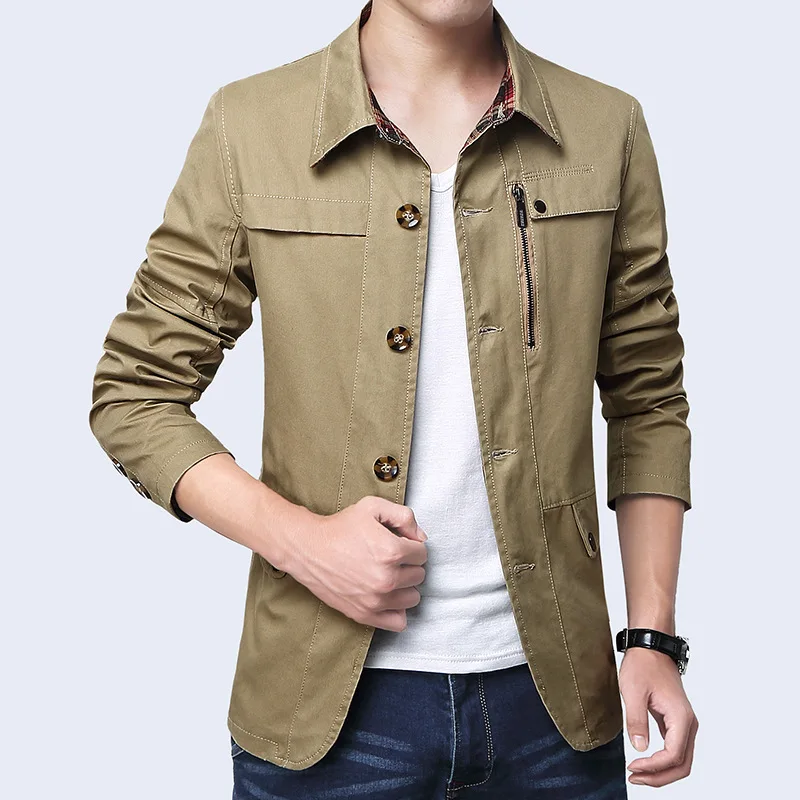 Brand Jacket Men 2017 New Fashion Male Jackets Solid Zipper High Quality Coats Mens Windbreaker Plus Size 3XL 4XL | Мужская одежда