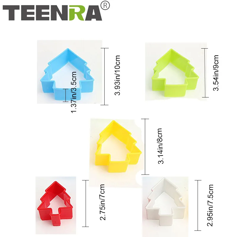 TEENRA 5 шт./компл. набор резаков для печенья в форме сердца торта 3D резак инструменты