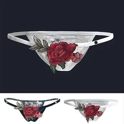 Трусики стринги женские с цветочной вышивкой 2 цвета|thong knickers|thong womenunderwear panties |