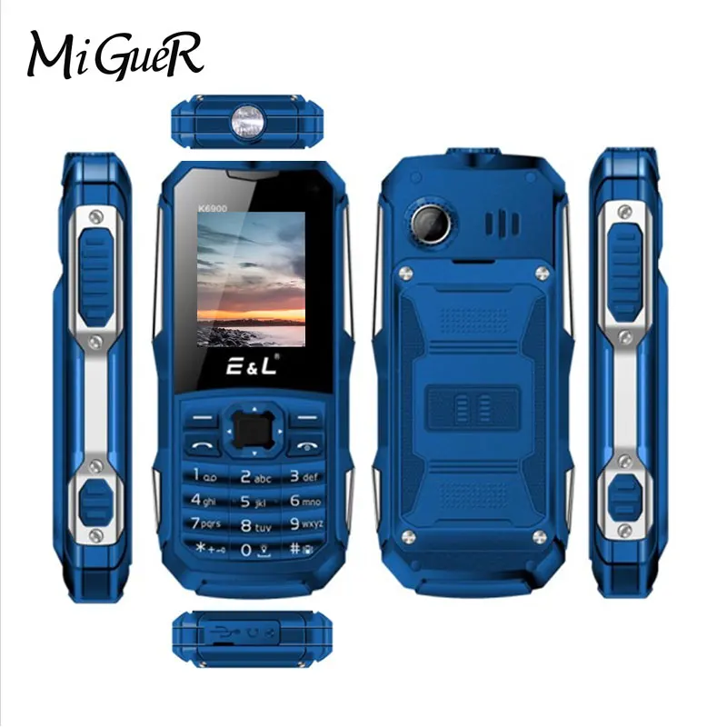 E &amp L K6900 IP68 водонепроницаемый ударопрочный мобильный телефон клавиатура большой