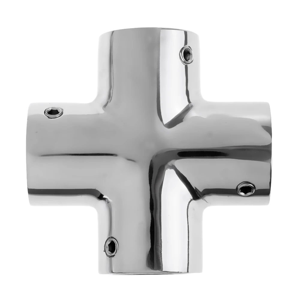 

316 Stainless Steel Marine Boat Hand Rail Fittings Fit for 25mm/1" Pipe/Tube 4 Way Tee Cross 90 Degree