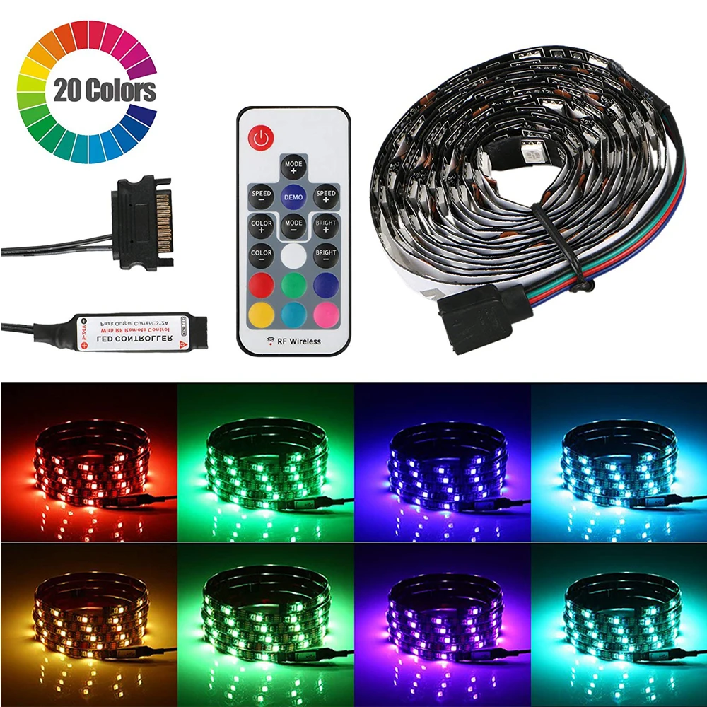 Компьютер SATA адаптер цветных (RGB) светодиодных лент светильник комплект
