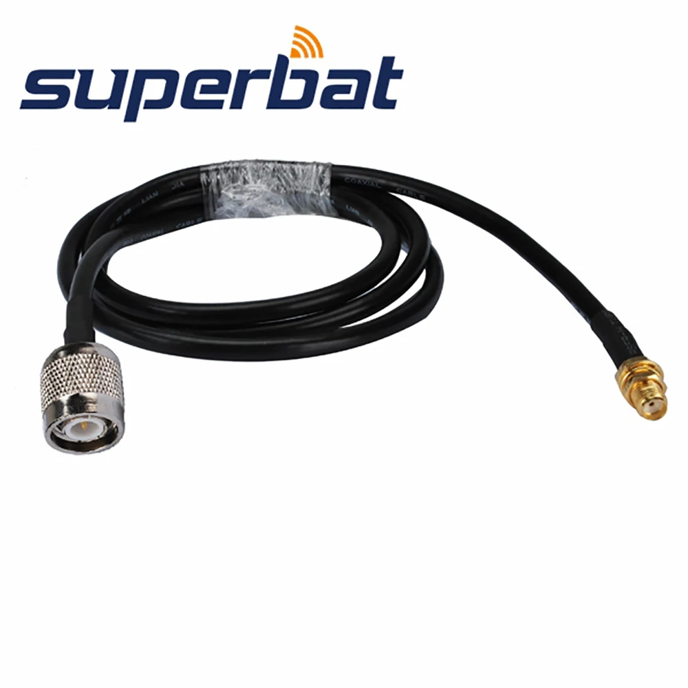 Superbat 3FT WLAN Cable LMR195 SMA Female Bulkhead to TNC Male Pigtail 1M Wireless