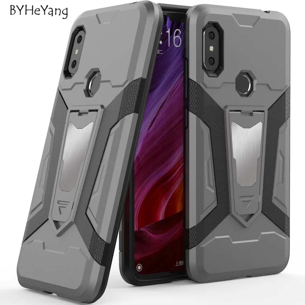 Чехол для Xiaomi Redmi Note 6 Pro - автомобильный бронированный магнитный ударопрочный TPU и задняя панель ПК.