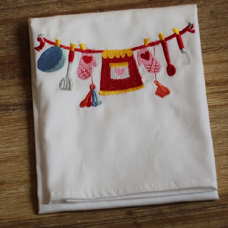 Тканевые салфетки с вышивкой для свадьбы дома кухни хлопковые чайные полотенца