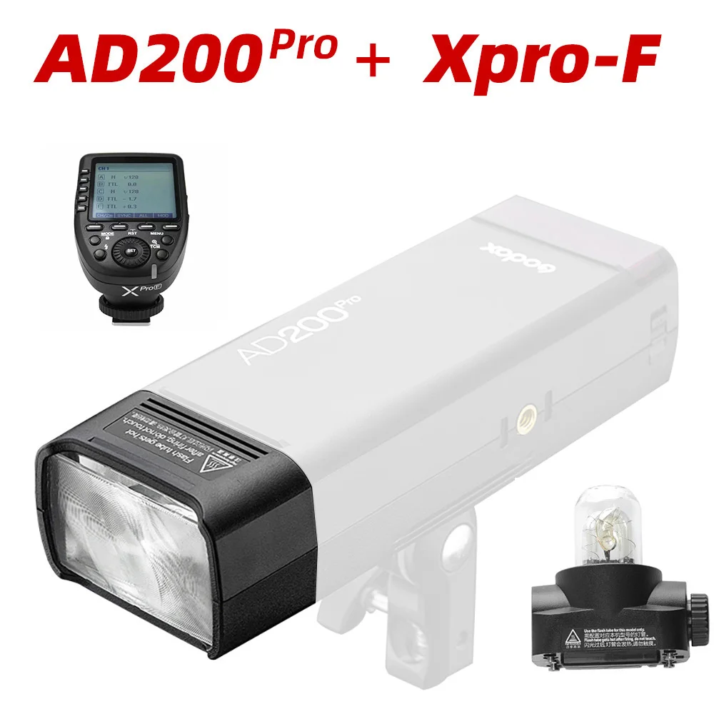 Godox AD200Pro ttl 1/8000 HSS со встроенным 2,4G беспроводным X системой наружный светильник вспышки с батареей 2900mAh Lithimu - Цвет: Xpro-F