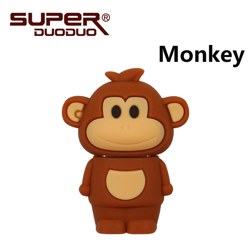 monkey Высокая скорость животных Зодиак Водонепроницаемый флэш-накопитель usb тигр/кролик/свинья/змея карта памяти, Флеш накопитель в подарок флешки 32gb горячая распродажа - Цвет: monkey