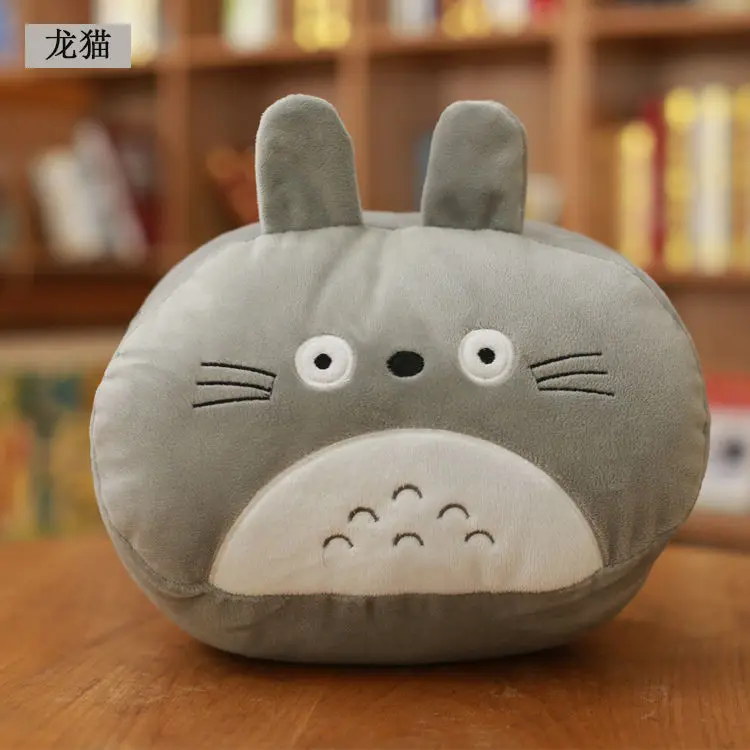 totoro 30 см мультяшная плюшевая Свинья медведь Сова Тоторо собака лиса желтая утка Подушка Ручная грелка Фаршированная морковка подушка в форме клубники дети девочки подарки - Цвет: totoro