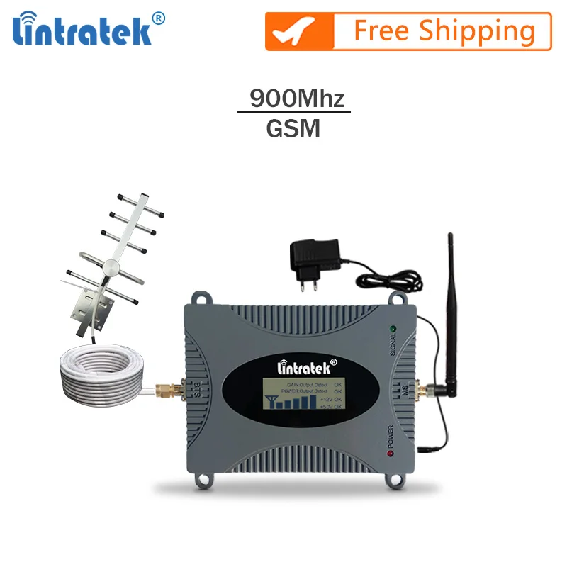 Lintratek GSM репитер усилитель голоса 900 МГц 2G сигнала полный комплект Усилитель