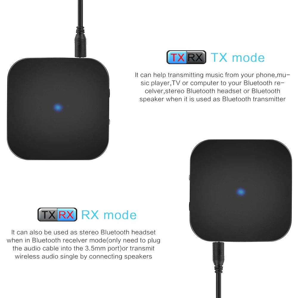Bluetooth приемник Bluetooth передатчик Портативный беспроводной музыкальный аудио адаптер Aptx с низкой задержкой домашняя стереосистема ТВ
