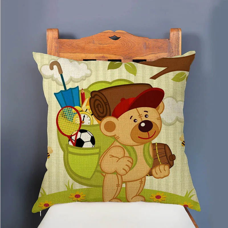 Мультяшный детский Декор для комнаты мальчика диван наволочка медведь корова