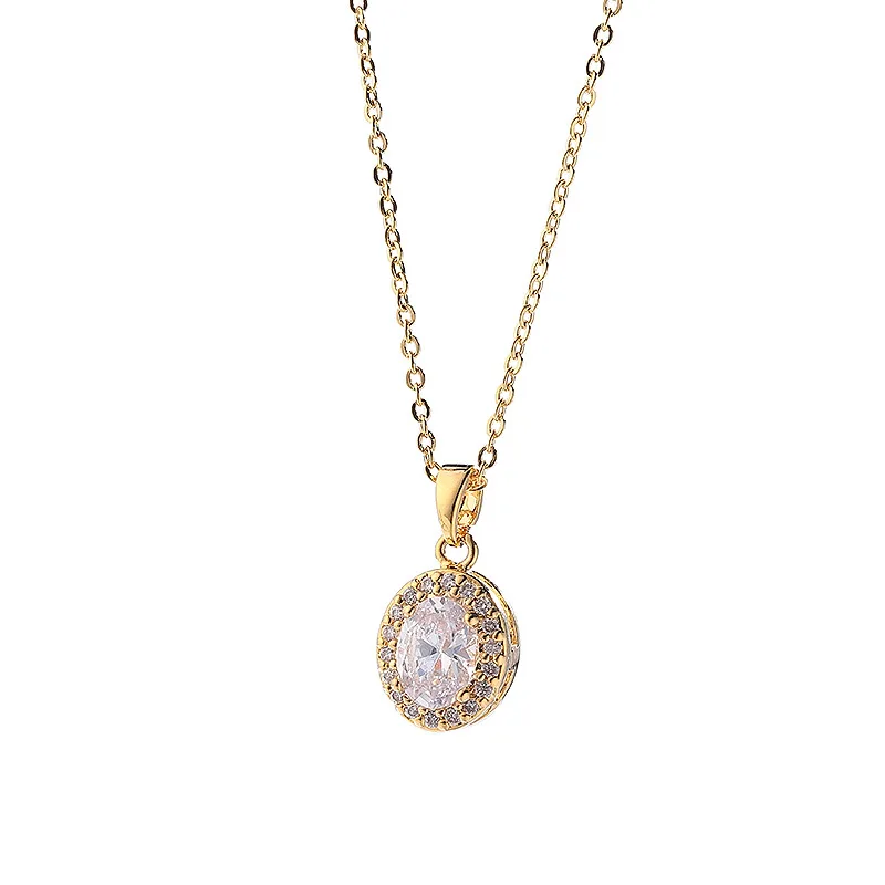 

Exquisite Vintage Water Drop Pendant Necklace Full Cubic Zircon Fashion Jewelry For Women Accessories