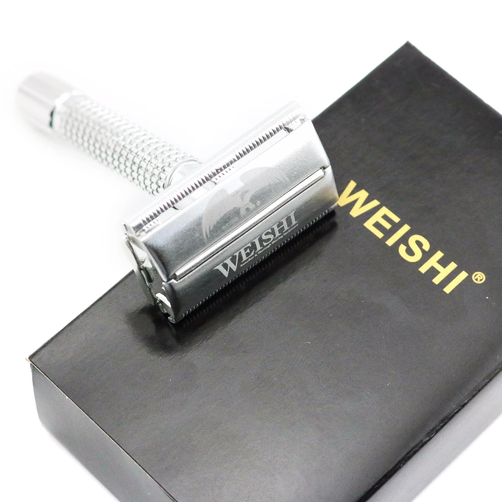 

WEISHI Double Edge Butterfly Safety Razor 2003-M Silvery Shaving Razor Low price Light weight 10 PCS/LOT NEW