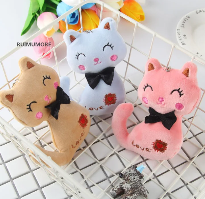 Маленький размер 8 см Новый Кот плюш животное чучело Kitty брелок с котом игрушка