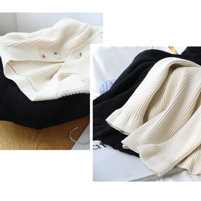 womens top Cotton kintting long sleeve V-neck sweater blended all match tee white black n t shirt women bts | Женская одежда