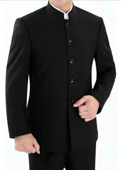 Мужской однобортный Блейзер приталенный пиджак в китайском стиле с туника и