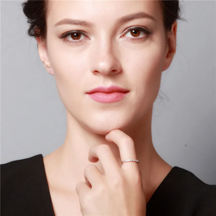 Белый кристалл кольца для женщин &quotфианит&quot кубический цирконий ювелирные