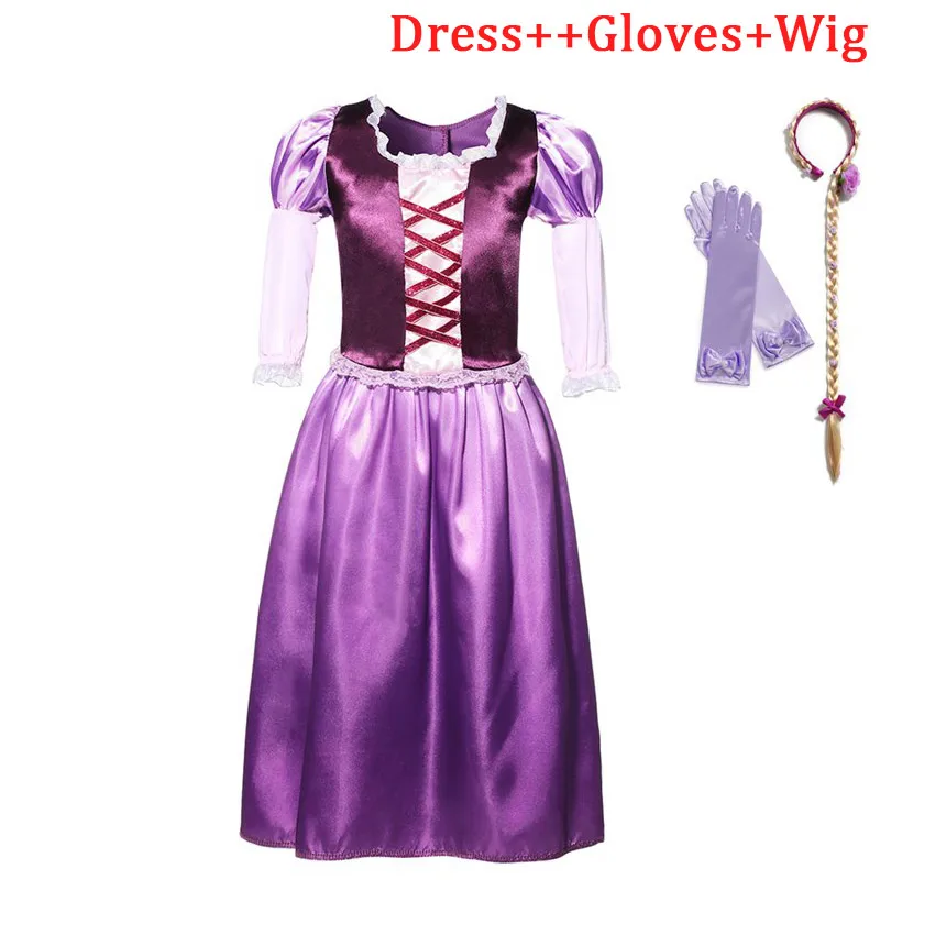 Rapunzel Dress Set-2 PaMaBa Фэнтези Рапунцель платье принцессы платья Хэллоуин новинка Рапунцель, Косплей Костюм Детское платье для дня рождения на шнуровке - Цвет: Rapunzel Dress Set-2