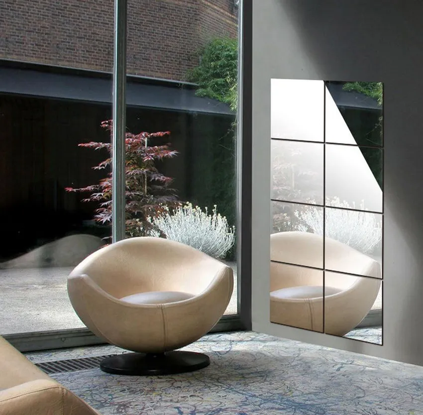 16 шт. зеркальные настенные наклейки в виде плитки | Дом и сад