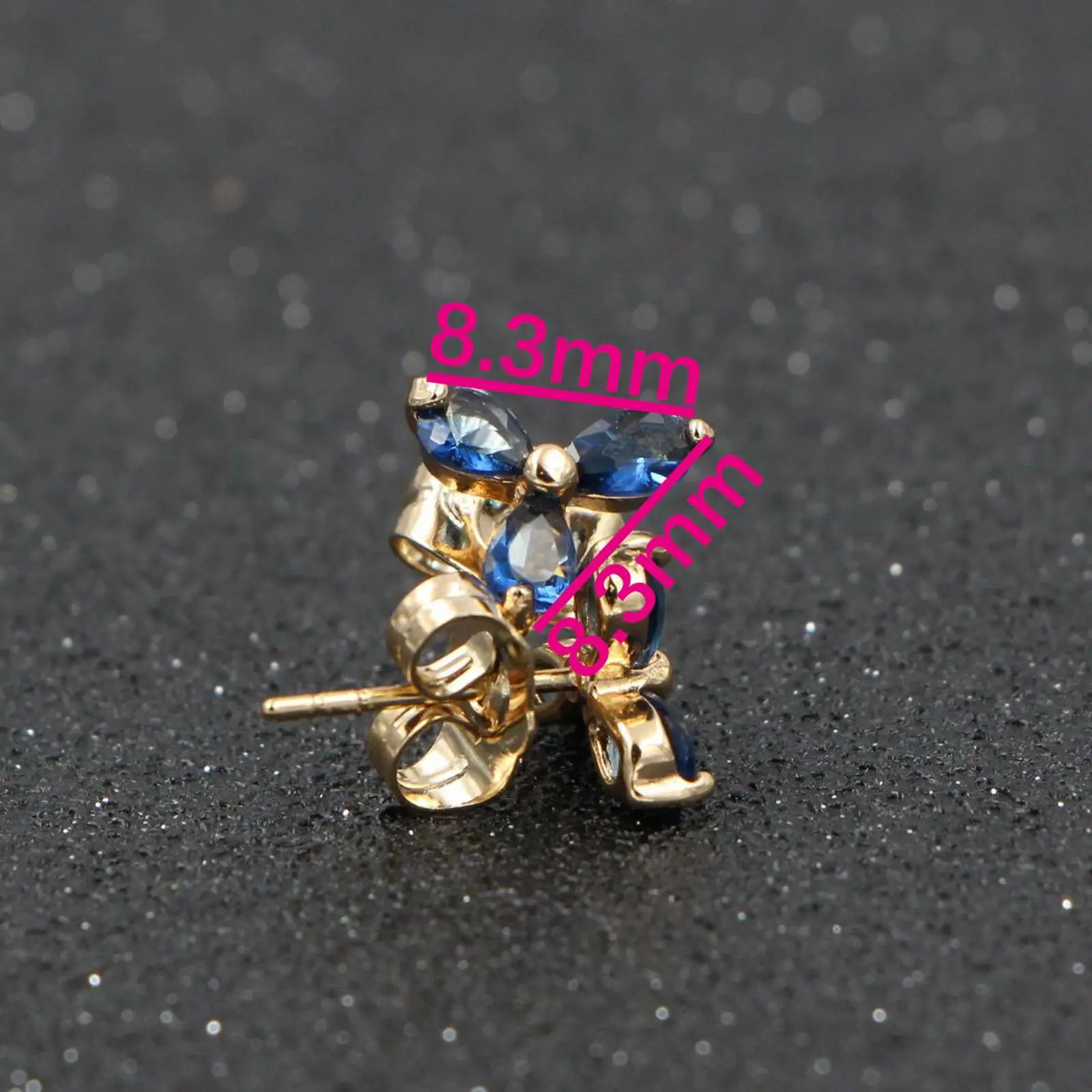 Женские серьги гвоздики HeeZen с фианитом из голубого камня модные ювелирные