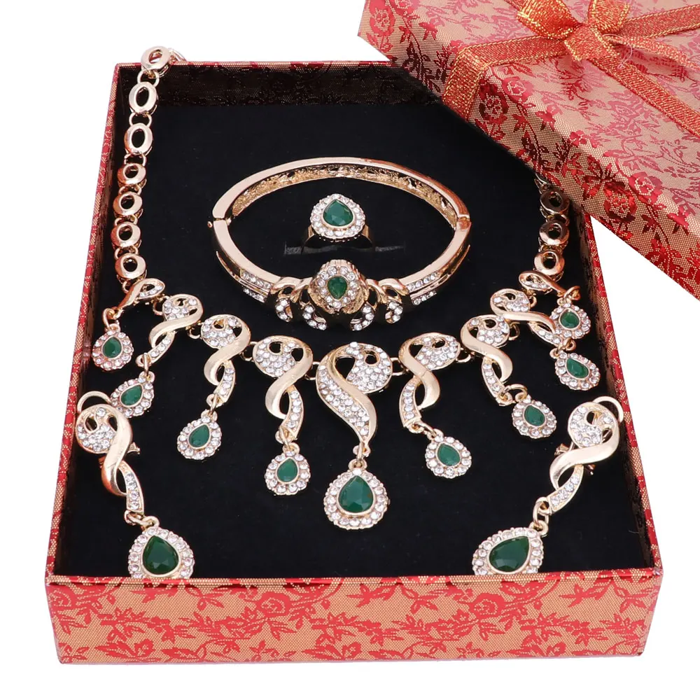 Новые роскошные разноцветные Ювелирные наборы с кристаллами и жемчугом для