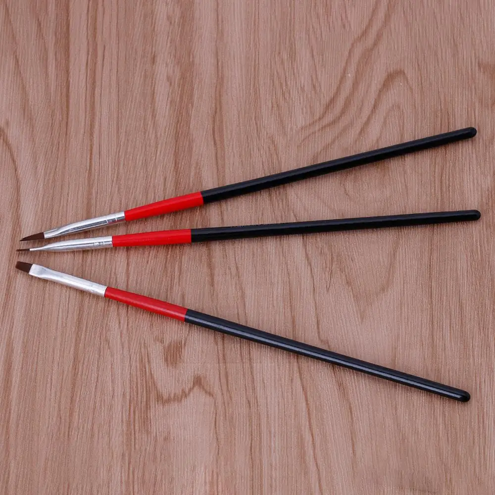 3 шт Мягкий УФ гель акриловый лак для ногтей кисть рисования ручки коричневые