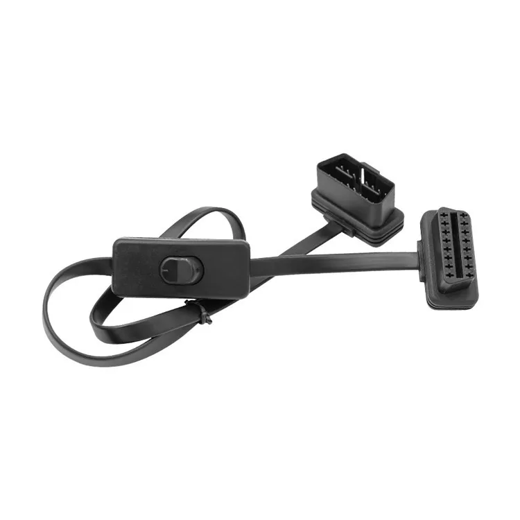 Fashion OBD2 16 pins socket flat noodle elbow conversion line OBD cord male &amp female head switch extension car accessories | Автомобили
